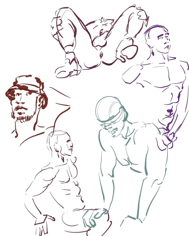 2 Minute poses - digital drawings on ProCreate