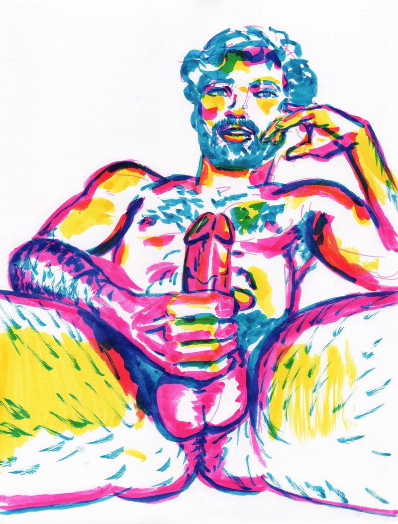 Watercolor markers on bristol- 20 minute pose.