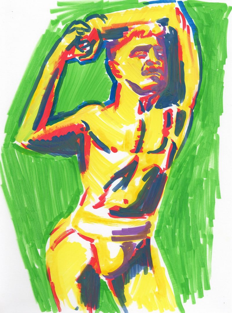 Acrylic marker on white paper