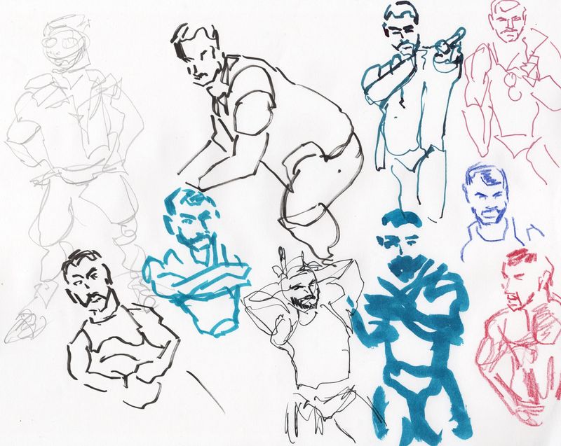 1 minute gesture warmup drawings/