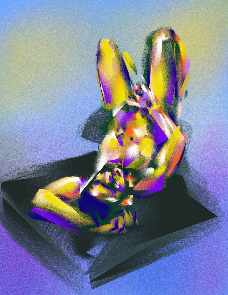 Derek in a final reclining pose, drawn digitally in Procreate.