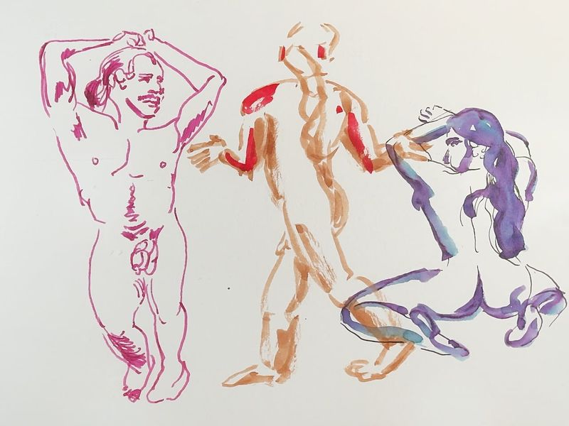 Five-minute warmup gesture drawings of Raf.