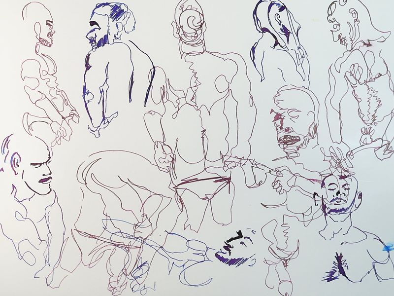 2-minute warmup gesture sketches of Michael.