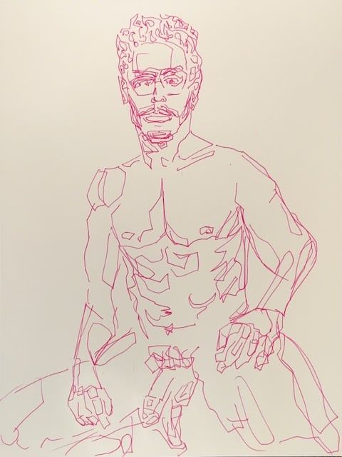 A Gel pen drawing of Ethan