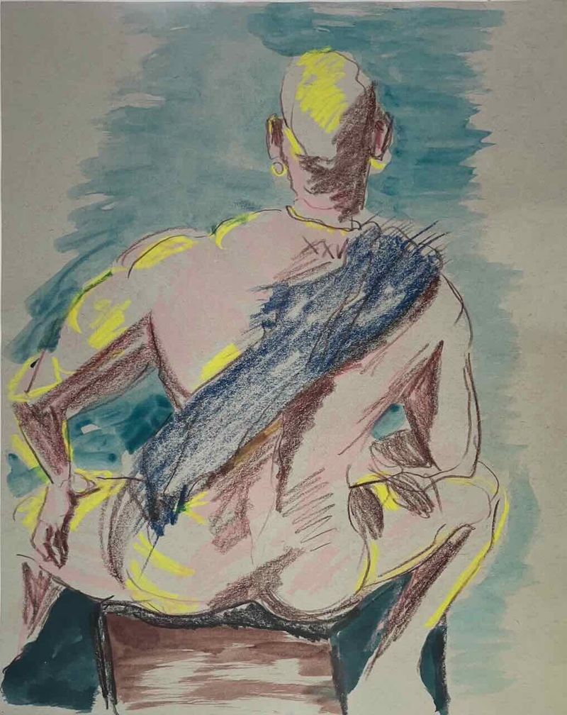 Damien wearing a sash- 10 minute colored pencil drawing