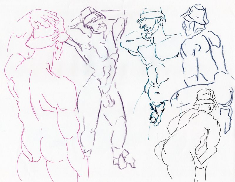 2 minute poses - drawings on Procreate