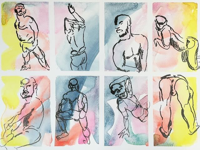 2 minute warmup gesture drawings of Chris.