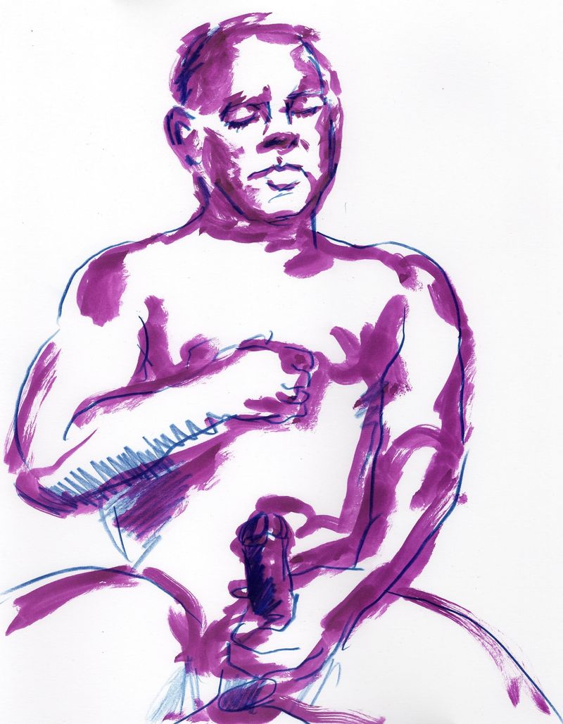 20 minute pose- watercolor markers.