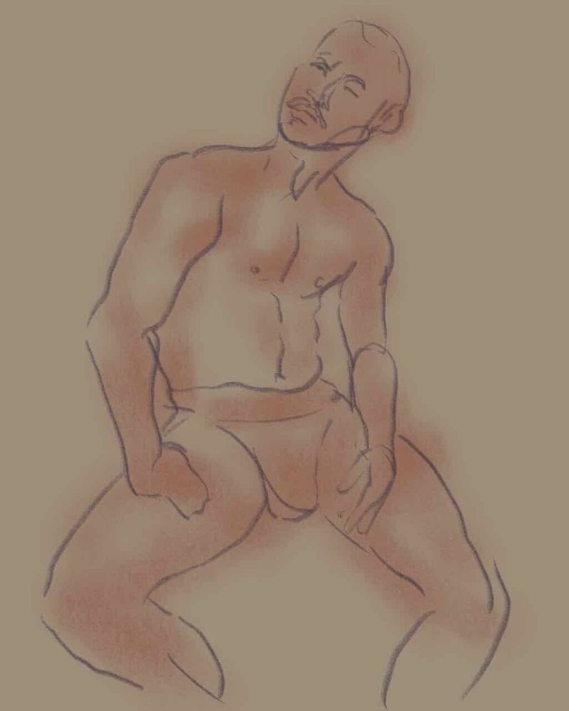 5 minute digital charcoal drawing of Nate