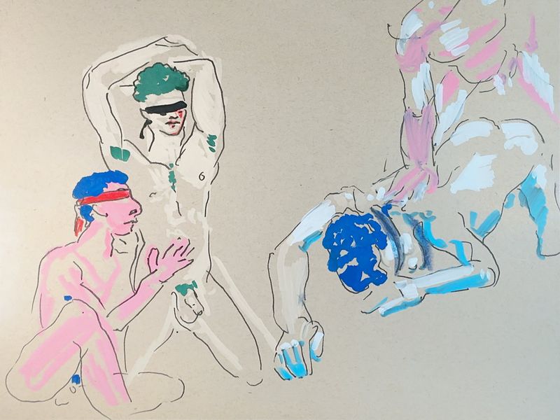Ten-minute warmup sketches from the session.