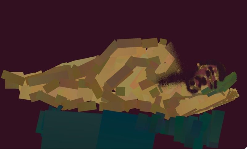 A heavypaint reclining pose