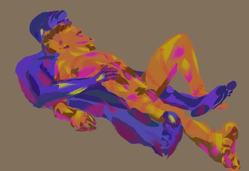 A 30 minute pose- Heavypaint Digital drawing of a paired pose