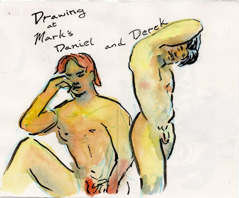 A three-minute journal warmup sketch from the session.