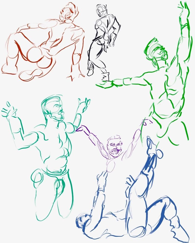 2 minute warmup drawings in procreate
