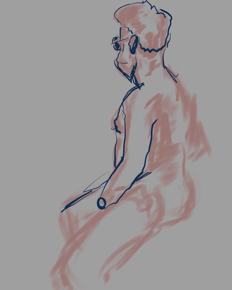 A digital drawing in Procreate - 5 minute pose